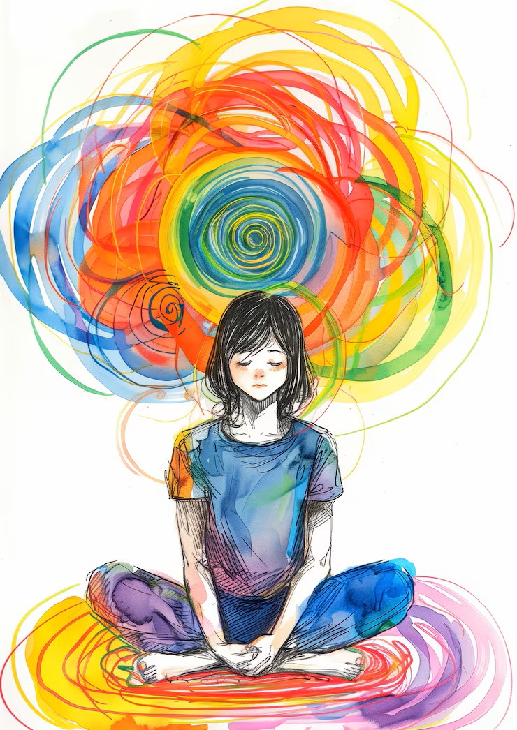 digital art style illustration mental health day awareness 23 2151813263