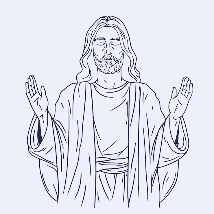 hand drawn jesus drawing illustration 23 2151188620