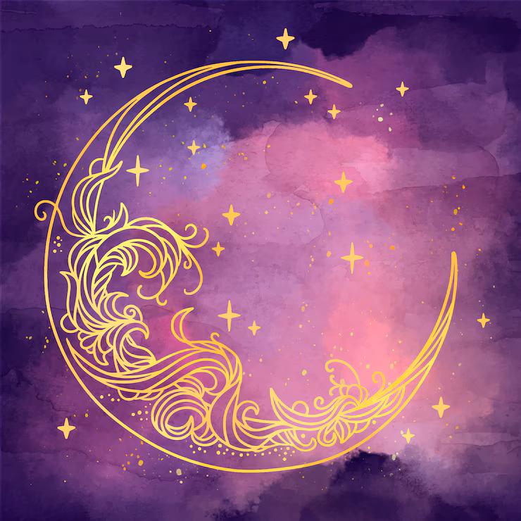 watercolor crescent moon drawing illustration 23 2150415538