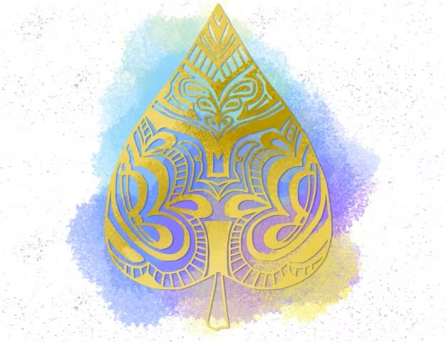 watercolor golden leaf ethnic style 23 2147571379