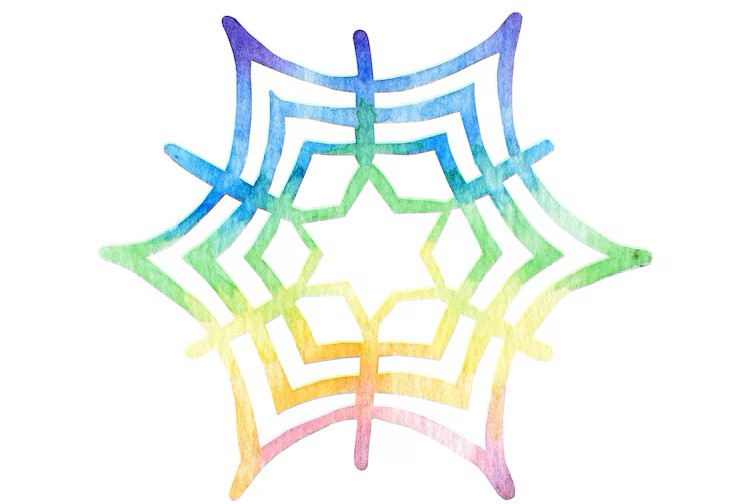 watercolor illustration multicolored snowflake illustration 276714 73